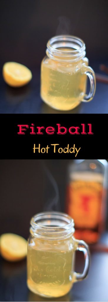 Fireball Hot Toddy - cinnamon whiskey, honey and lemon drink to melt your sickness away.