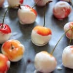 Greek Yogurt Covered Cherries are a refreshing and healthy frozen treat. You can get creative with toppings to make them extra festive!