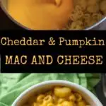Cheddar Pumpkin Mac and Cheese is an easy and delicious autumn meal. Option to serve as stovetop macaroni or turn into a crunchy casserole.
