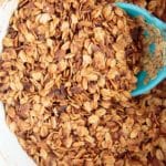 CrockPot Granola with Coconut Oil. An easier way to make this healthy gluten-free snack in a slow cooker instead of the oven.