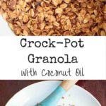 CrockPot Granola with Coconut Oil. An easier way to make this healthy gluten-free snack in a slow cooker instead of the oven.