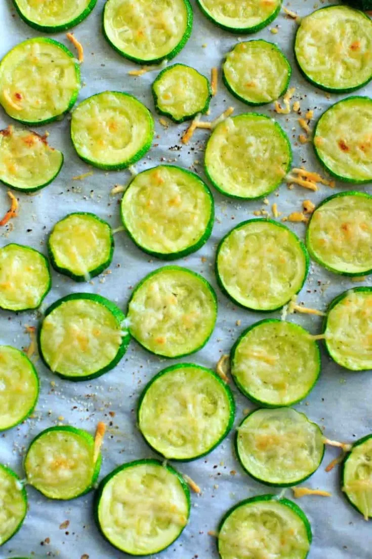 Baked Parmesan Zucchini Chips - a healthy and flavorful snack that is a great way to get more veggies on your plate.