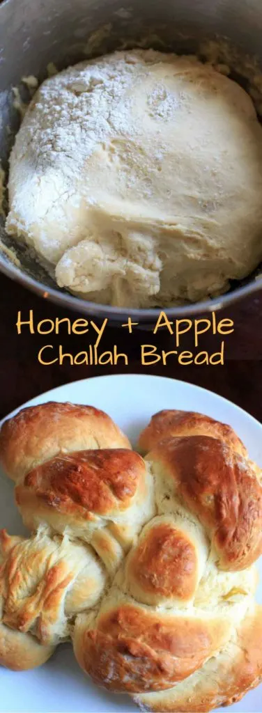 Honey Apple Challah Bread. A family favorite that is sweetened up with honey and apple chunks and braided together. Great for holidays!