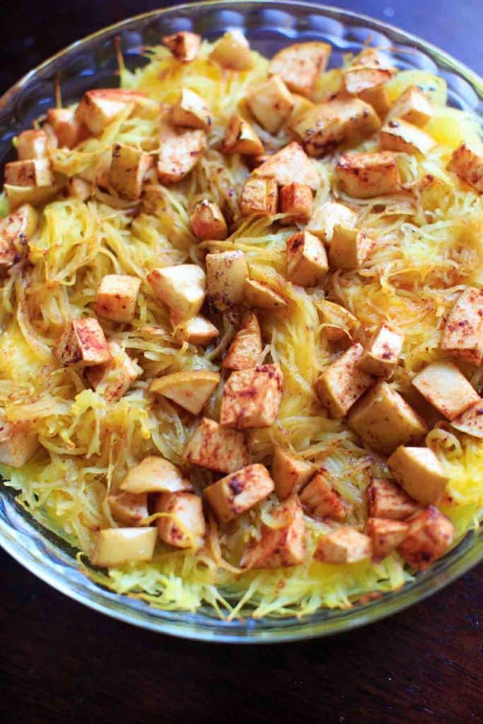 Maple Apple Spaghetti Squash Bake - vegan, gluten-free