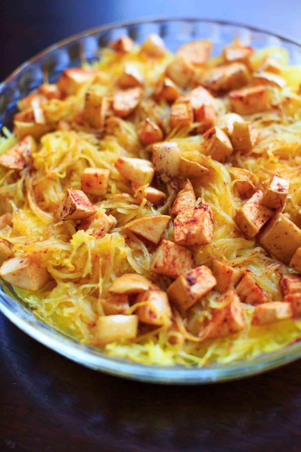 Maple Apple Spaghetti Squash Bake - vegan, gluten-free