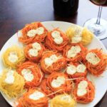 Simple Baked Spaghetti Nests - Barilla Angel Hair Pasta paired with Clos du Bois Cabernet Sauvignon red wine makes an easy and elegant dinner for entertaining.