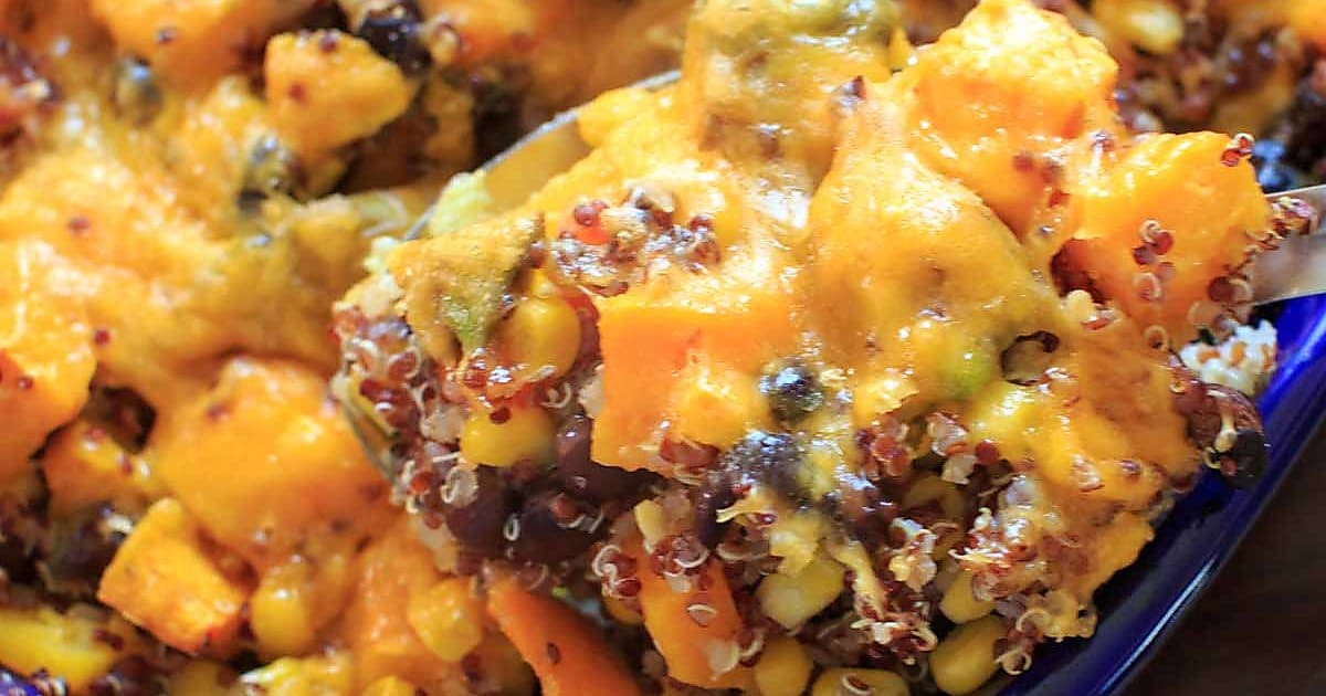 Butternut Squash Quinoa Casserole vegan friendly, glutenfree, 30 minutes