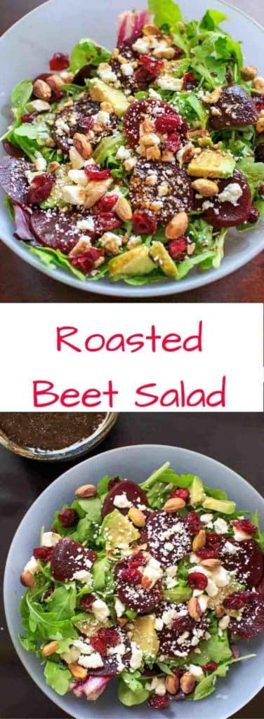 Roasted Beet Salad with Honey Balsamic Vinaigrette pin