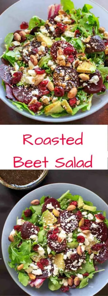 Roasted Beet Salad with Honey Balsamic Vinaigrette pin