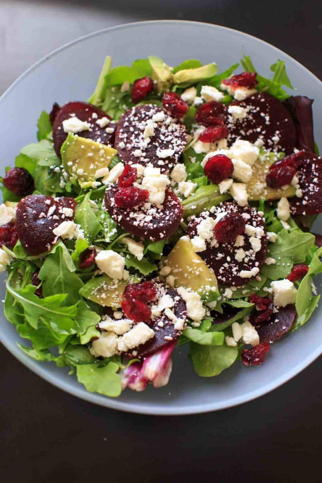 Roasted Beet Salad with Honey Balsamic Vinaigrette. A flavorful and healthy salad 