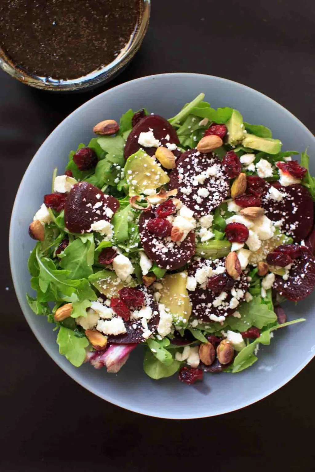 Roasted Beet Salad with Honey Balsamic Vinaigrette. A flavorful and healthy salad 