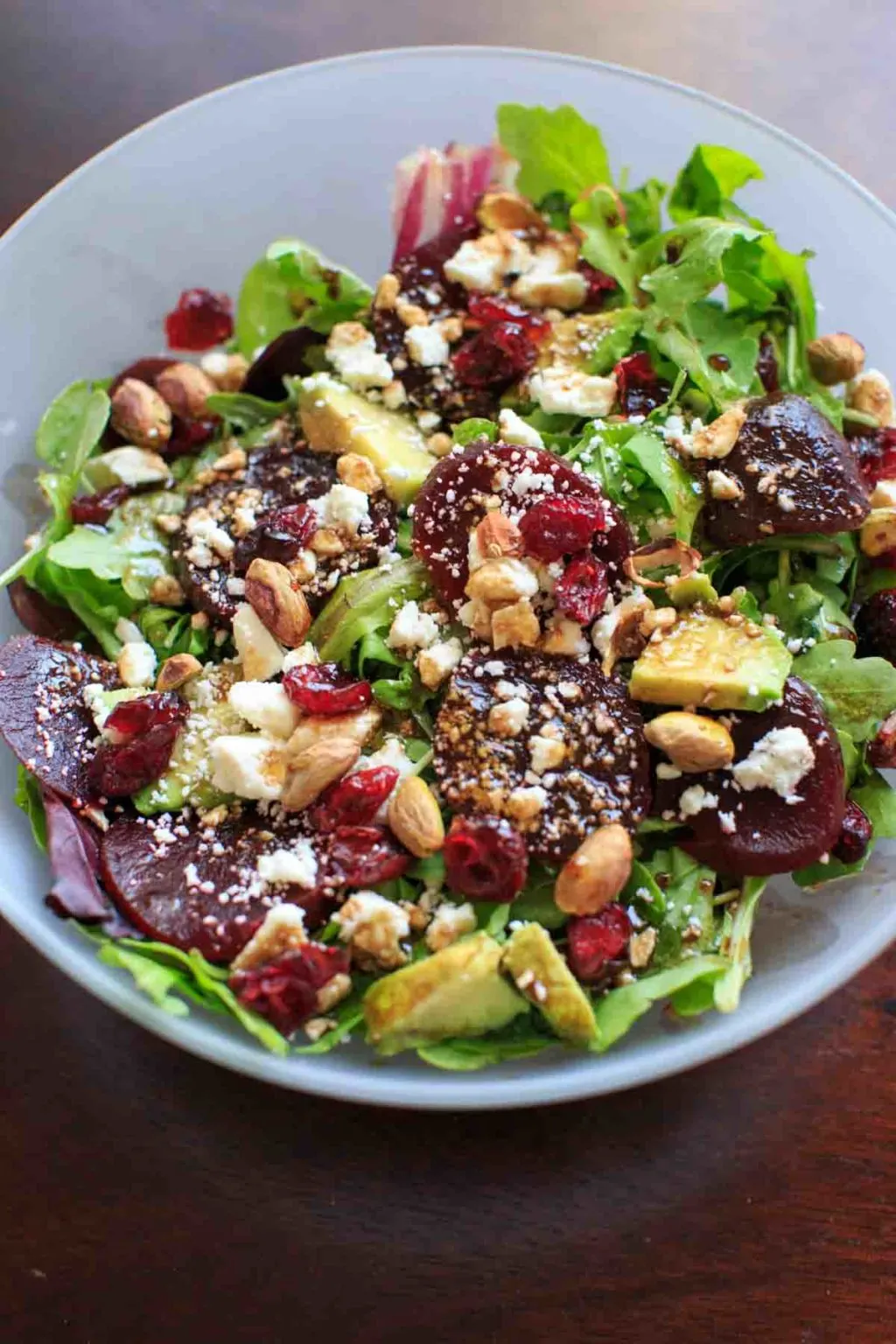 Roasted Beet Salad with Honey Balsamic Vinaigrette. A flavorful and healthy salad