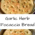 Garlic Herb Focaccia Bread - an easy and flavorful bread that is vegan-friendly. Impress your family or dinner guests with this customizable bread that's better than store-bought.