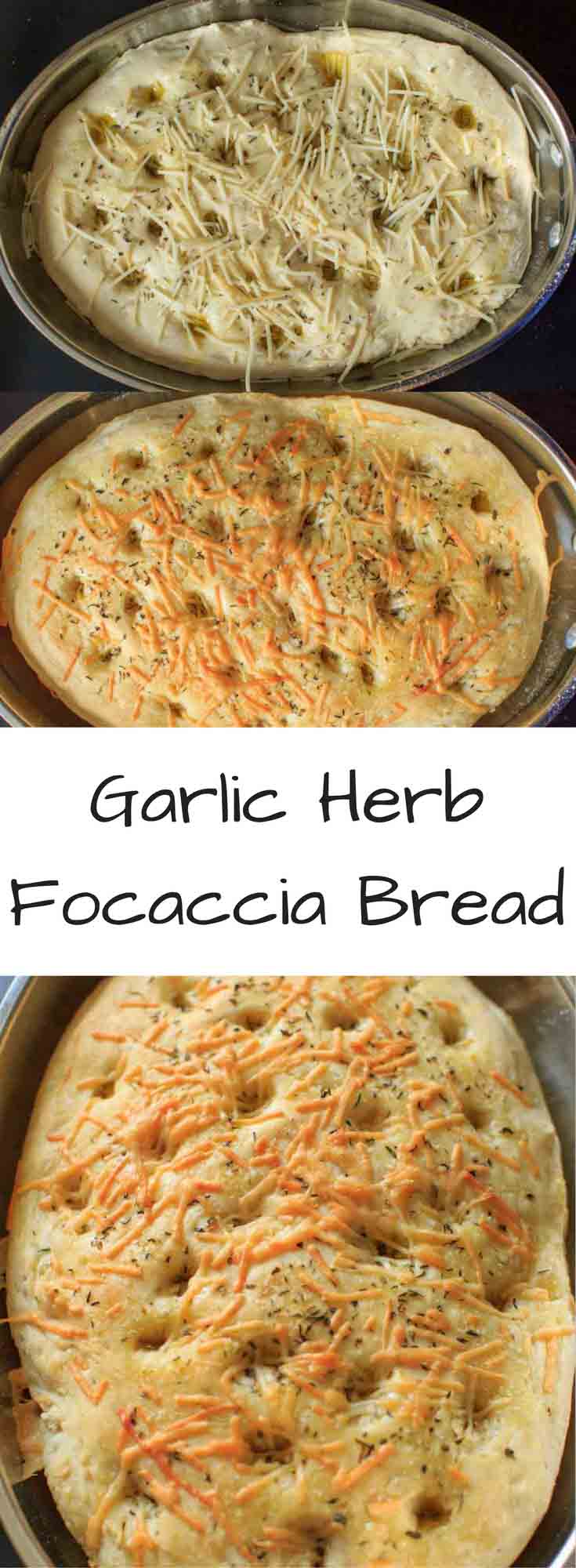 Garlic Herb Focaccia Bread Vegan friendly, customizable
