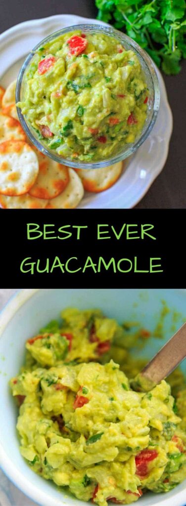 The BEST EVER guacamole recipe that's a little spicy, full of flavor and naturally vegan and gluten-free. Includes tips on how to make it your own if your taste buds can't handle cilantro or spicy.