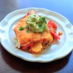 Black Bean Enchilada Casserole with Roasted Corn and Bell Peppers. Vegetarian dinner full of veggies and homemade goodness.