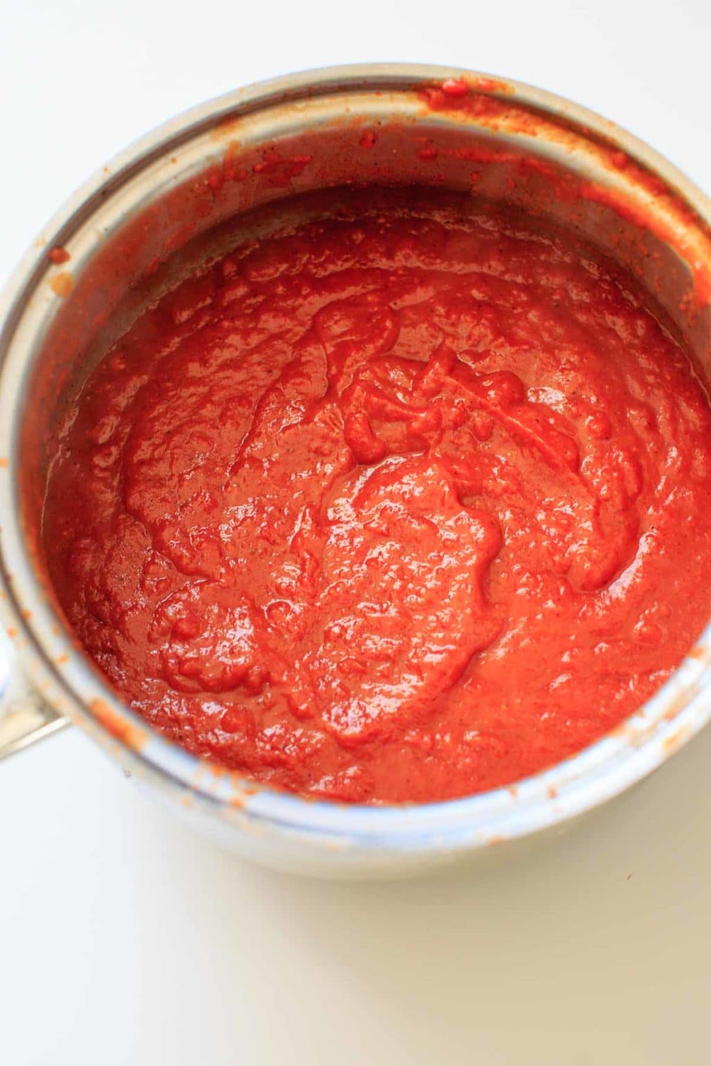 Homemade Enchilada Sauce in a pot