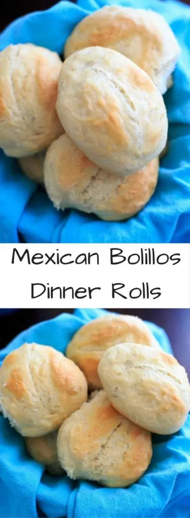 Mexican Bolillo Dinner Rolls - a mini baguette with a crunchy crust and a soft center.