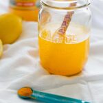 Morning Turmeric Detox Drink with apple cider vinegar, maple syrup and a pinch of cayenne. Lots of health benefits in this elixir to kickstart your day!