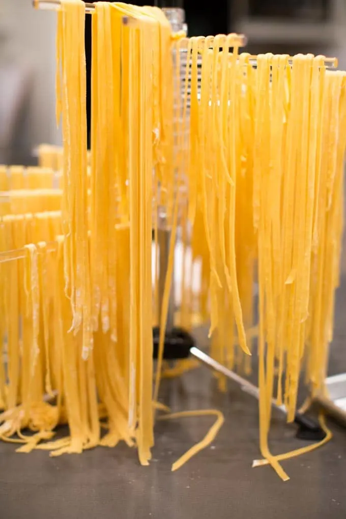 Dinner Party: How to make your own pasta from scratch. Drying the noodles.