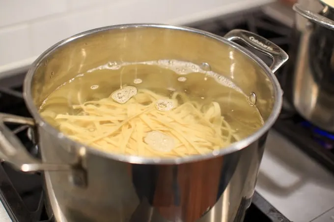 Dinner Party: How to make your own pasta from scratch. Boiling the noodles.