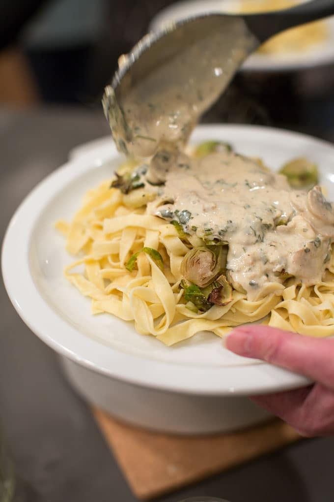 Dinner Party: How to make your own pasta from scratch. Dinner plate.