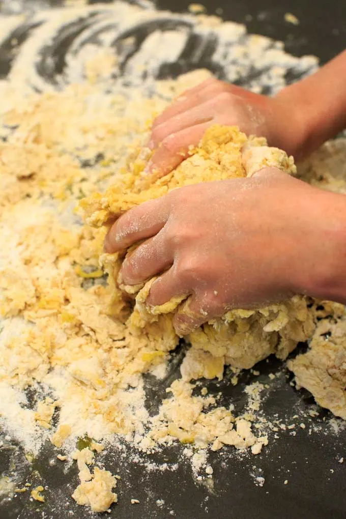 Dinner Party: How to make your own pasta from scratch. Knead the dough.