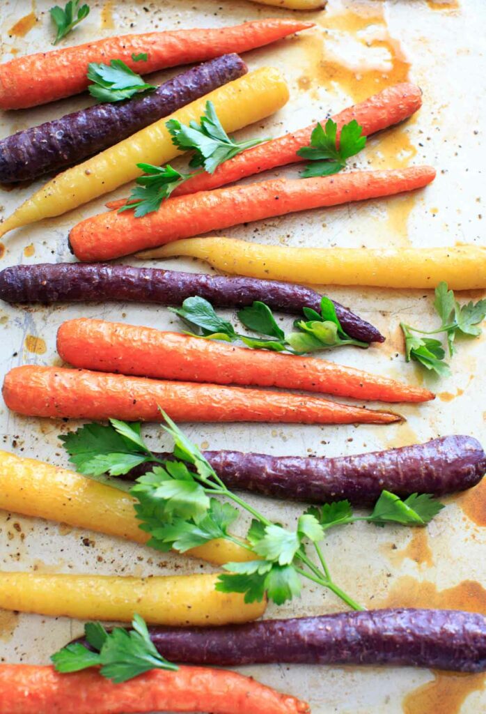 Maple Roasted Carrots vegan, glutenfree, paleo, under 30 minutes