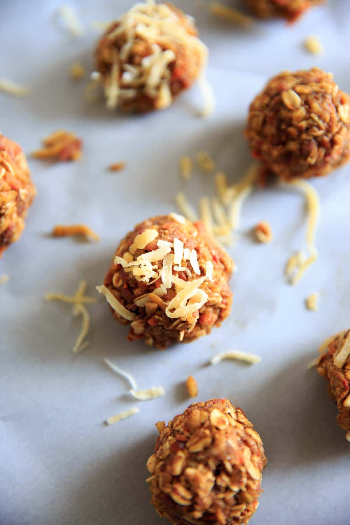 close up of carrot cake bite