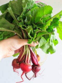 Produce from Peaceful River Farm - baby beets