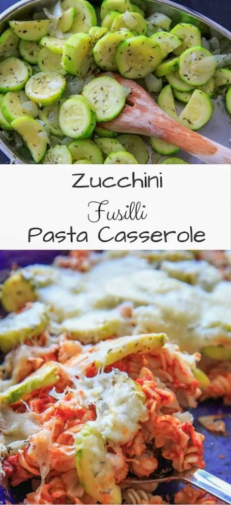 Zucchini Pasta Casserole with thyme. A super easy and healthy casserole that is easily gluten-free. With few ingredients (7 ingredients or less), dinner will be on the table in no time!