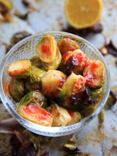 Bang Bang Brussels Sprouts. Easy and spicy side to liven up your veggies.