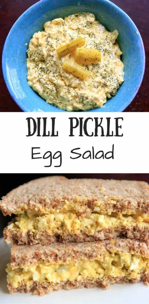 Dill Pickle Egg Salad - serve as a side or eat as a meal! Light on the mayo and big on the crunch!