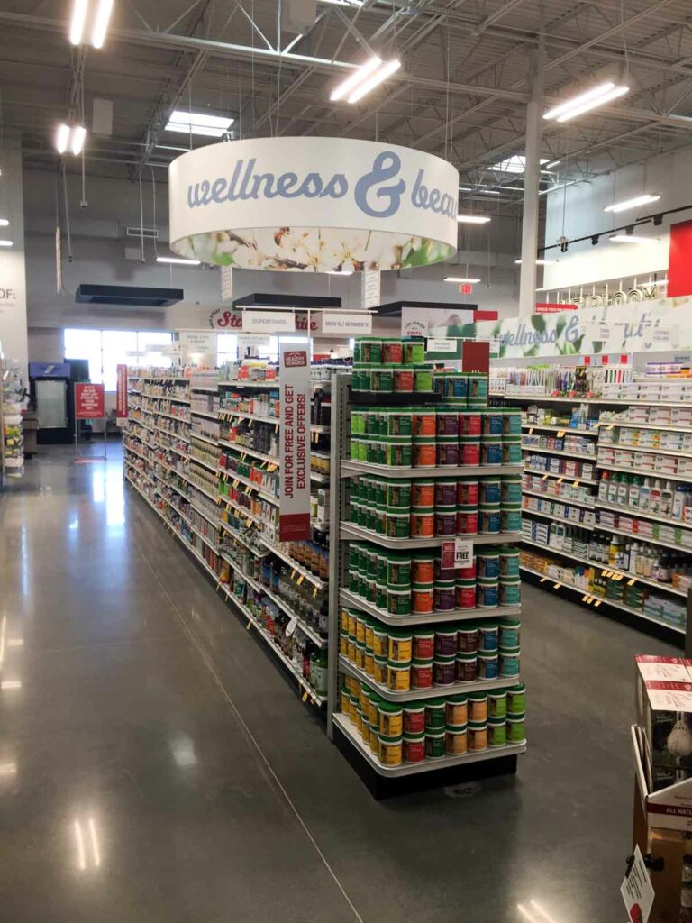 The wellness section at Earth Fare Concord