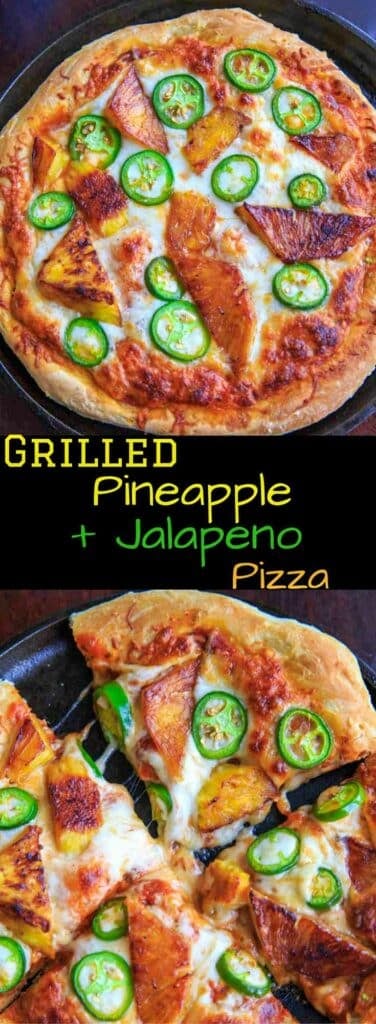 Grilled pineapple and jalapeno pizza. Sweet and spicy combo for people who like pizza with a twist!