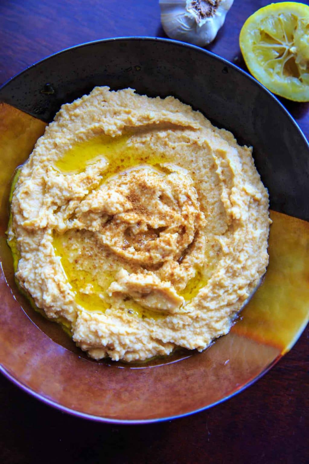 Lemon Garlic Hummus in bowl