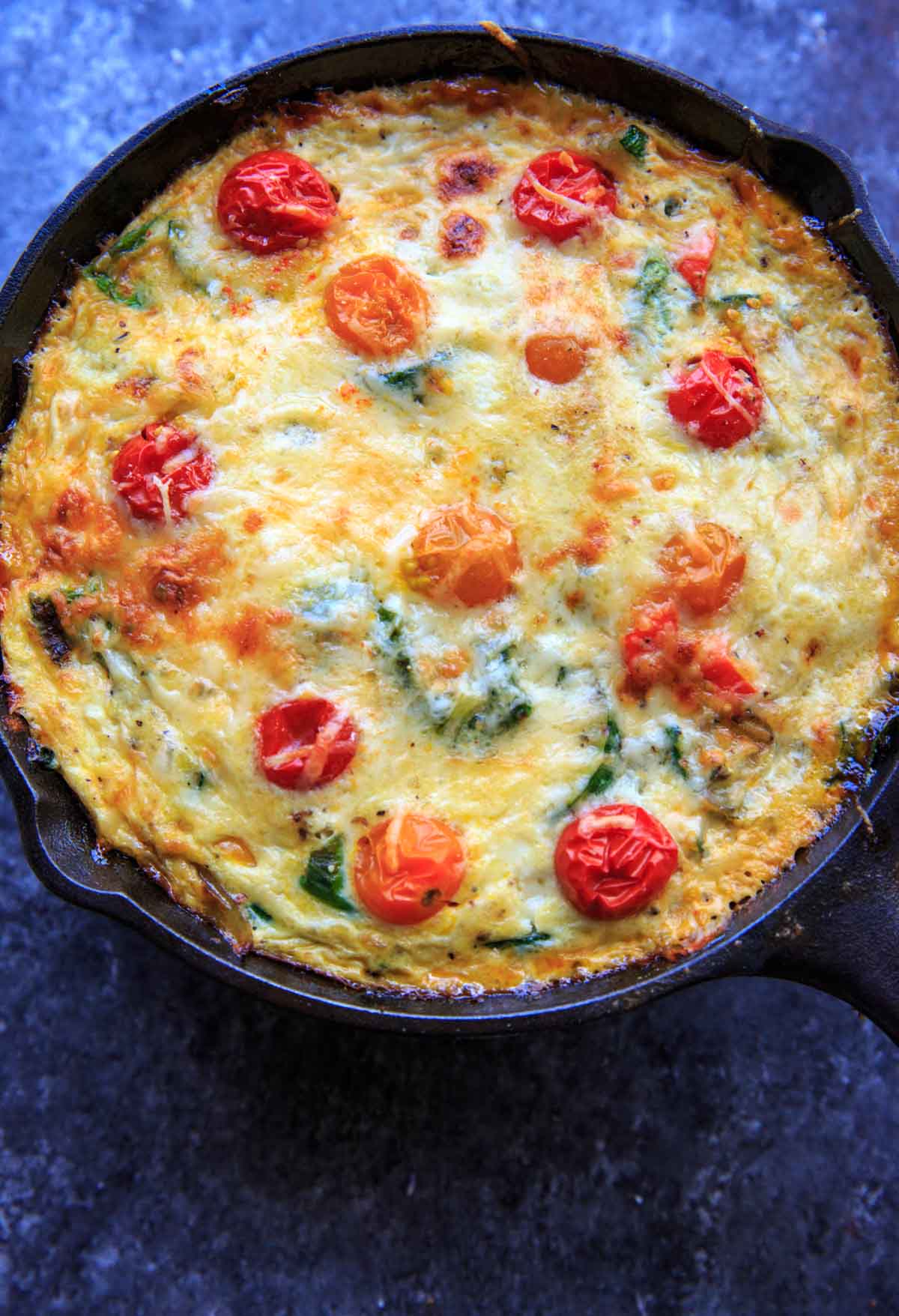 Zucchini Spinach Frittata with Mini Heirloom Tomatoes - Trial and Eater