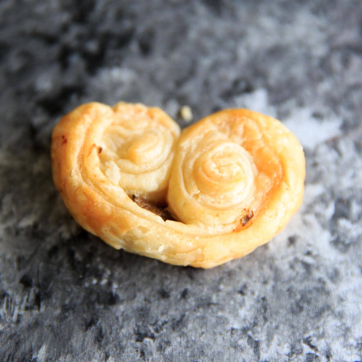 puff pastry baked into an "elephant ear" or palmier