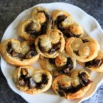 Savory Mushroom Palmiers - a savory version of the puff pastry treat that can be served as a delicious appetizer or side. Especially great for holidays or dinner parties!