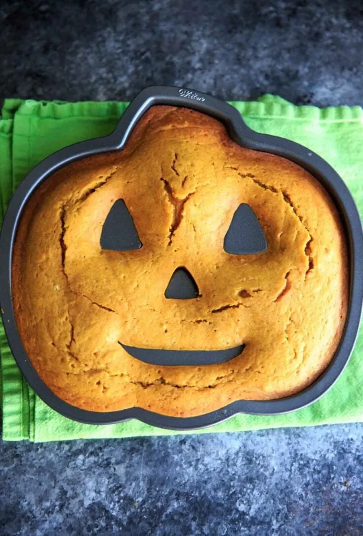 Pumpkin Cake with Pumpkin Cream Cheese Icing - after baking