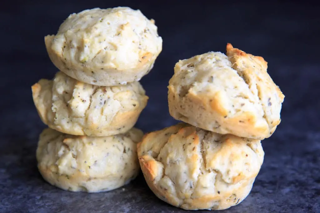 One bowl Vegan Herb Drop Biscuits. Perfect with soup, easy to throw together. 
