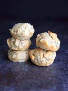 One bowl Vegan Herb Drop Biscuits. Perfect with soup, easy to throw together. 