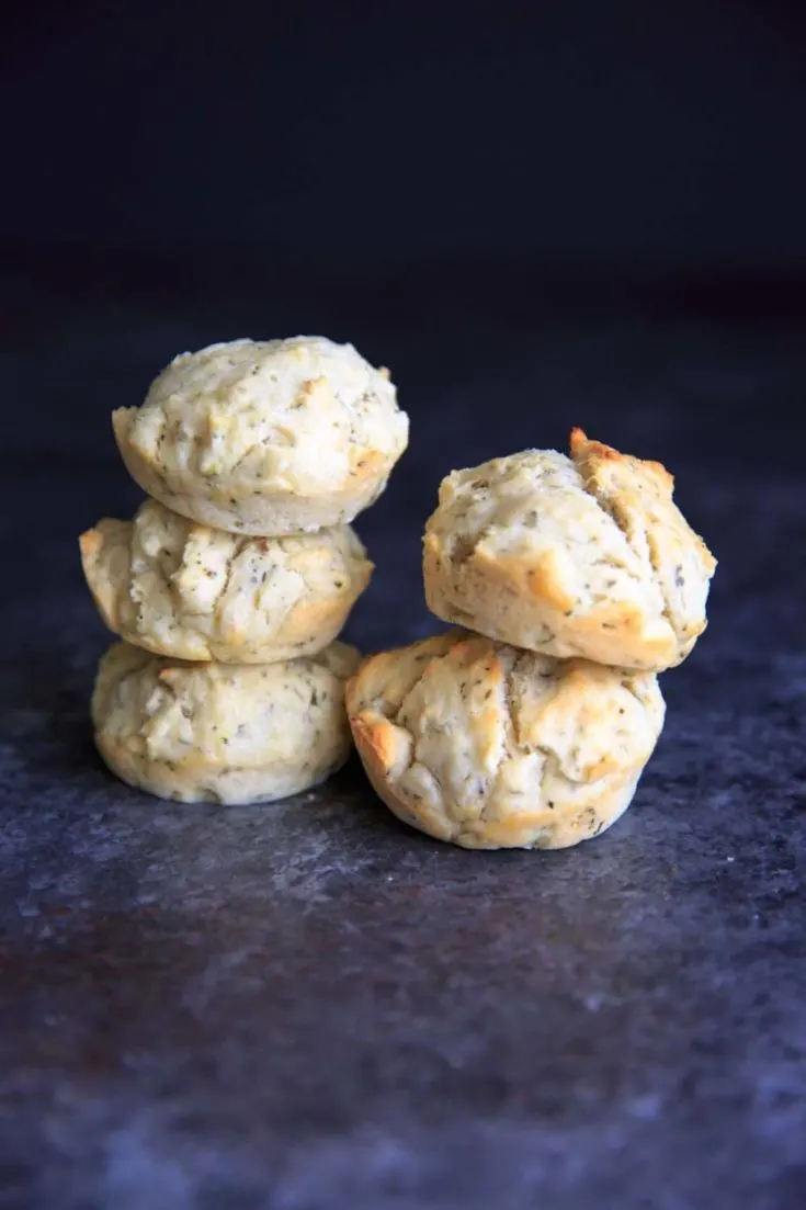 One bowl Vegan Herb Drop Biscuits. Perfect with soup, easy to throw together. 