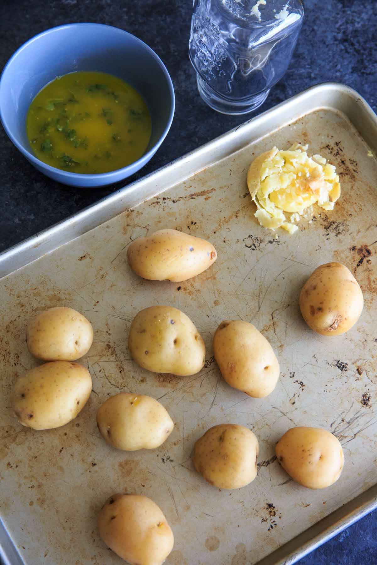 Garlic Sage Smashed Potatoes