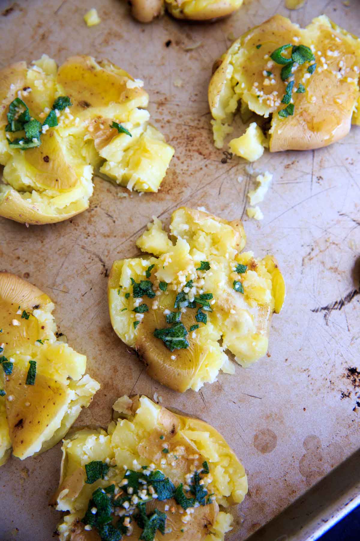 Garlic Sage Smashed Potatoes