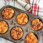 Pumpkin French Toast Muffin Cups in muffin tin