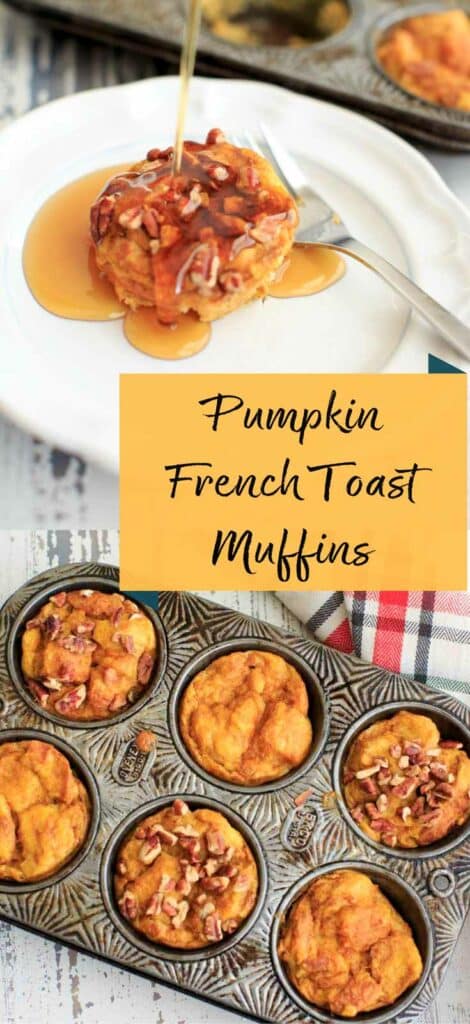 Pumpkin French Toast Muffin Cups are a great make-ahead breakfast for the colder months. All the best Fall flavors with cinnamon, pumpkin and pecans.