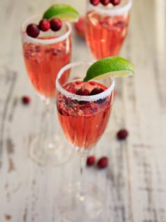 Cranberry Pomegranate Punch Cocktail with Voveti Prosecco