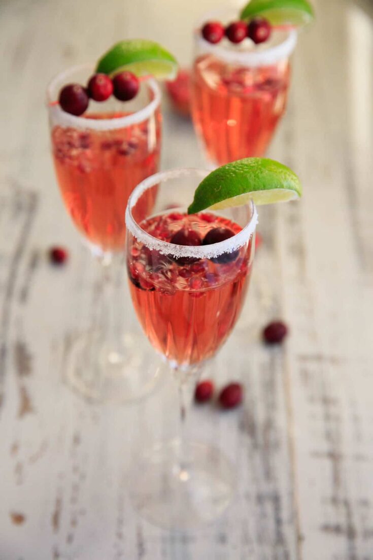 Cranberry Pomegranate Punch Cocktail with Voveti Prosecco