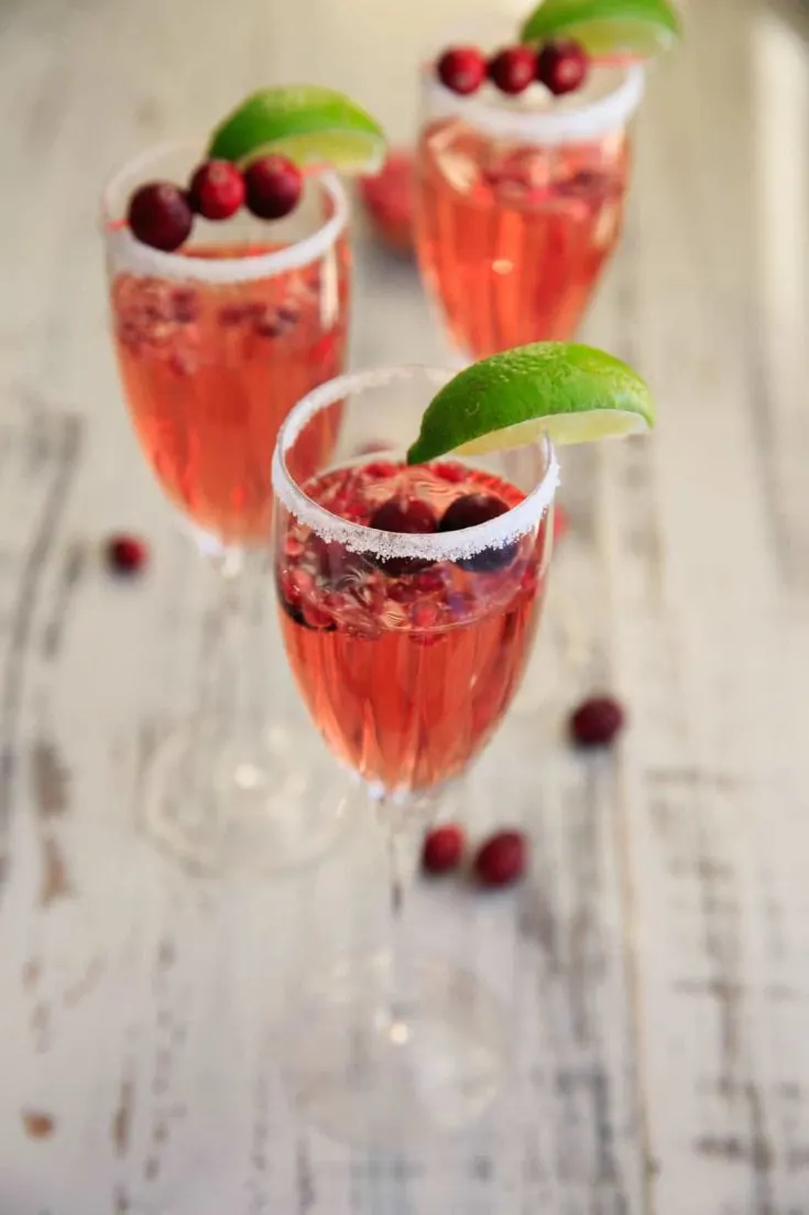 Cranberry Pomegranate Punch Cocktail with Voveti Prosecco